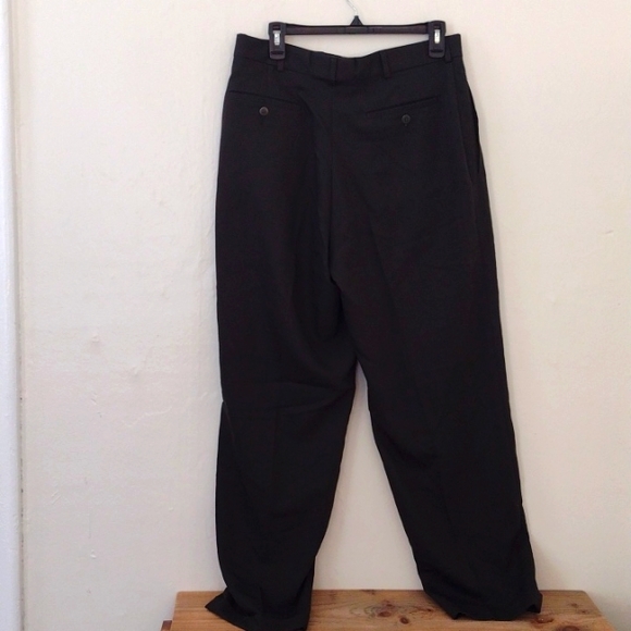 Savane Dark Green Pleated Cuffed Dress Pants Size 33x30 - Picture 4 of 13